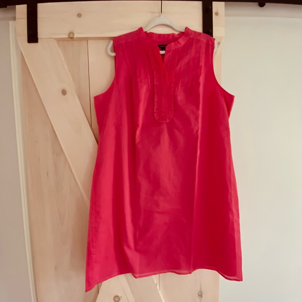 Land’s End Cotton Paisley Barbie Sleeveless Mini Dress Size 18 Fuchsia Casual